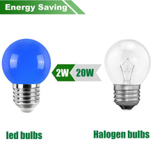 Carica l'immagine nel visualizzatore di Gallery, Lampadina colorata E27, lampadina Blu G45, lampadina a forma di palla da golf, non dimmerabile, Questa lampadina è adatt