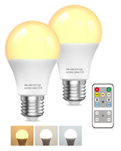 Carica l'immagine nel visualizzatore di Gallery, Lampadina LED E27 con Telecomando, Lampadina E27 Dimmerabile, Lampadine LED 9W Equivalente a 60W, 3 Temperature di Color