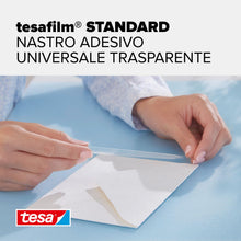 Carica l'immagine nel visualizzatore di Gallery, Tesafilm Standard - Nastro Adesivo Trasparente Multiuso per la Casa, L'Ufficio e la Scuola, 66 m x 15 mm - Confezione da