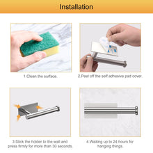 Carica l&#39;immagine nel visualizzatore di Gallery, Ibergrif MK34052 Porta Carta Igienica Adesivo Portarotolo Carta Igienica Acciaio Inox per Bagno e Toilette,Acciaio Inossidabile