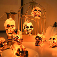 Carica l'immagine nel visualizzatore di Gallery, Catena luminosa a forma di teschio per Halloween, 3 m, 20 LED, catena di luci a forma di teschio, catena luminosa a LED 