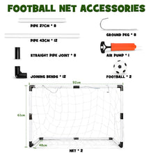Carica l'immagine nel visualizzatore di Gallery, Dreamon Set di 2 Porte da Calcio per Bambini con Palla e Pompa, Porta da Calcio da Giardino Giocattolo Sportivo per Este