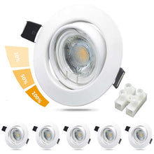 Carica l'immagine nel visualizzatore di Gallery, 6x aretti LED da Incasso per Cartongesso Dimmerabili Orientabili 6W,Bianco Caldo 3000K 500LM Faretti Led Soffitto Incass