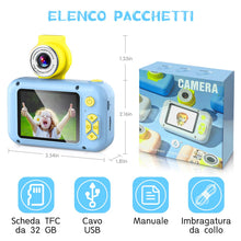 Carica l'immagine nel visualizzatore di Gallery, Macchina Fotografica Bambini, ARNSSIEN Fotocamera Bambini,180 °Flip Len, Fotocamera digitale con schermo IPS da 2,4 pollici,Regalo Bambino e Bambina 3 4 5 6 7 8 9 10 anni,Regalo di Compleanno/Natale