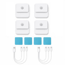 Carica l'immagine nel visualizzatore di Gallery, 4 Pezzi Luce Notturna con Sensore di Movimento, LED Ricaricabile USB C, Bianco Caldo Regolabile, Installazione Magnetica