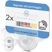 Carica l'immagine nel visualizzatore di Gallery, Wicked Chili 2X Porta Bollo Adesivo Parabrezza con Ventosa da 30 mm, per