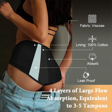 Carica l'immagine nel visualizzatore di Gallery, 4 Pezzi Mutandine Mestruali, Mutandine Assorbenti a Prova di Perdite, Cotone Slip Ciclo Protettive Periodico per Donna, Assorbenti e Riutilizzabili, Anti Perdite Lavabili(M)
