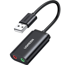 Carica l&#39;immagine nel visualizzatore di Gallery, UGREEN Scheda Audio USB Esterna Adattatore Jack 3,5mm per Cuffie Microfono Stereo Casse Adapter Aux Compatibile con Windows PC, PS5/4, MacBook, Linux, Altoparlanti, Amplificatore