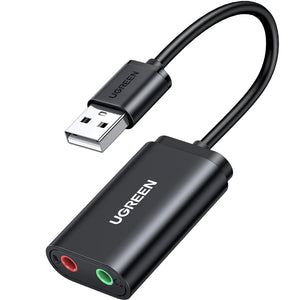 UGREEN Scheda Audio USB Esterna Adattatore Jack 3,5mm per Cuffie Microfono Stereo Casse Adapter Aux Compatibile con Windows PC, PS5/4, MacBook, Linux, Altoparlanti, Amplificatore