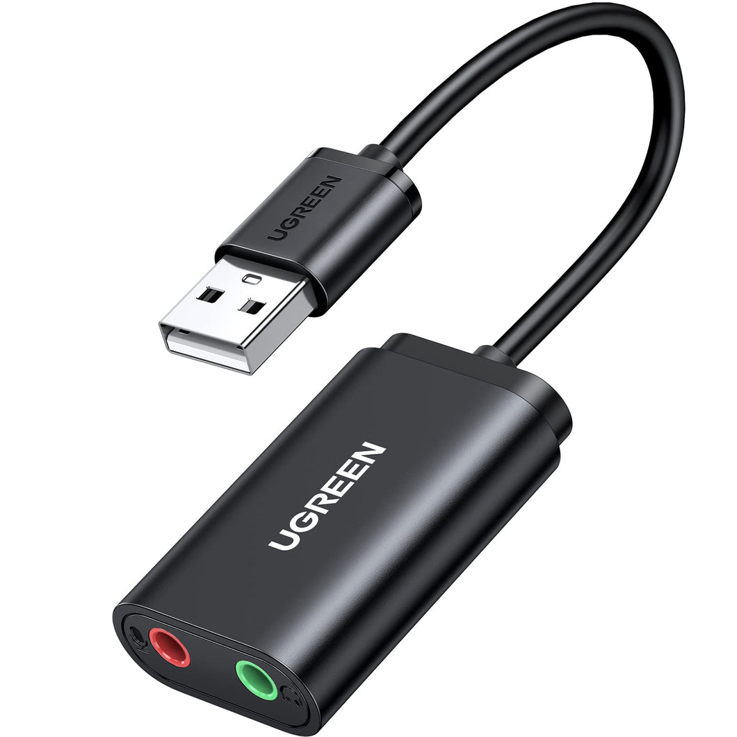 UGREEN Scheda Audio USB Esterna Adattatore Jack 3,5mm per Cuffie Microfono Stereo Casse Adapter Aux Compatibile con Windows PC, PS5/4, MacBook, Linux, Altoparlanti, Amplificatore