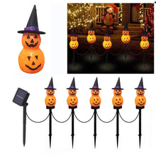Carica l'immagine nel visualizzatore di Gallery, YZYOE 5 set di lampade decorative a LED solari fantasma, affascinanti puppetti di neve all'aperto impermeabili Halloween e lampade decorative Natale, 2 modalità illuminazione calda.