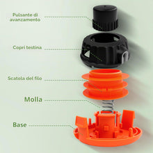 Carica l'immagine nel visualizzatore di Gallery, Testina per decespugliatore P25, adatta per McCulloch B26PS T26CS MT260CLS