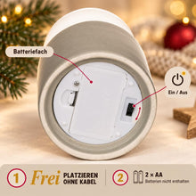 Carica l'immagine nel visualizzatore di Gallery, MIJOMA Lampada da tavolo a LED con lampadina, luce d'atmosfera con base in cemento, funzionamento a batteria, luce decor