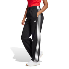 Carica l'immagine nel visualizzatore di Gallery, adidas Femme Essentials 3-Stripes Open Hem Fleece Pants, Black/White, L