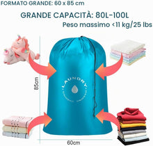 Carica l'immagine nel visualizzatore di Gallery, AiQInu Sacchi da Biancheria Coulisse Sacco della Biancheria Pieghevole Borsa della Lavanderia, 60 x 85 cm