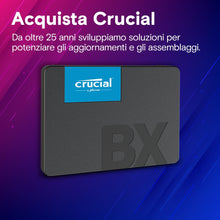 Carica l&#39;immagine nel visualizzatore di Gallery, Crucial BX500 CT480BX500SSD1 SSD Interno, 480 GB, 3D NAND, SATA, 2.5 Pollici