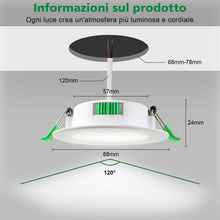 Carica l'immagine nel visualizzatore di Gallery, Faretti LED da Incasso per Cartongesso Dimmerabile 230 V 7 W 68 mm - 78 mm