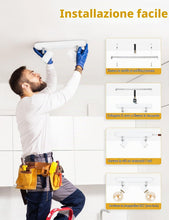 Carica l'immagine nel visualizzatore di Gallery, KYOTECH Lampada da soffitto Orientabili, con 2 faretti soffitto, adatta per 2 lampadine E27 non incluse max 60W, plafoni