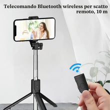 Carica l'immagine nel visualizzatore di Gallery, Asta Selfie Treppiede 3 in 1 Asta Selfie Bluetooth, Selfie Stick Treppiede Bastone Selfie Bluetooth estensibile Telescop