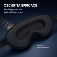 Carica l'immagine nel visualizzatore di Gallery, Mascherina per Dormire 3D Oscurante, Pressione Zero, Nero