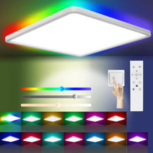 Carica l'immagine nel visualizzatore di Gallery, Yexati Plafoniera LED Soffitto 24W 3200LM 13RGB Dimmerabile con Telecomando, 3000-6500K Lampada da Soffitto IP54 Imperme