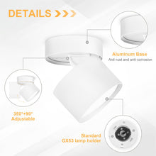 Carica l'immagine nel visualizzatore di Gallery, GeyouLux Faretto da soffitto LED Orientabili, 7W 800LM Faretti LED Soffitto Interno 350°+90°, Alluminio, Lampadina LED G