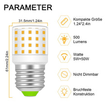 Carica l'immagine nel visualizzatore di Gallery, Lampadina E27, 5 W, CA 220-240 V, bianco caldo, 3000 K, confezione da 2