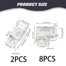 Carica l'immagine nel visualizzatore di Gallery, Set di 10 connettori per strisce LED COB a 2 pin, 8 mm, connettori angolari a forma di L e connettori centrali trasparen