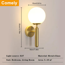 Carica l'immagine nel visualizzatore di Gallery, Comely Applique da Parete Interno Oro, Lampada da Parete Sfera E27 Vintage