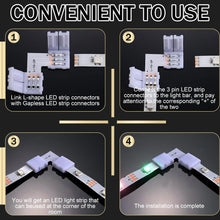 Carica l'immagine nel visualizzatore di Gallery, 28 Pezzi Connettori Striscia Led 4 Pin Connettori Led Per Strisce Led Smd 5050 Rgbw Da 10mm Connettori Per Strisce Lumin