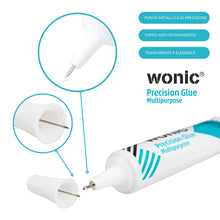 Carica l'immagine nel visualizzatore di Gallery, WONIC® Precision Glue 15g | Colla speciale per la sostituzione degli schermi di smartphone, tablet e smartwatch | trasparente | flessibile | resistente all'acqua | antivibrante | punta metallica |
