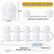 Carica l'immagine nel visualizzatore di Gallery, Auauraintt 10 luci LED per specchio dimmerabili Hollywood