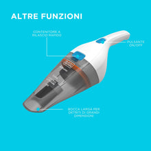 Carica l'immagine nel visualizzatore di Gallery, BLACK+DECKER Aspirapolvere portatile senza fili da 3,6 V, NVC115JL-QW
