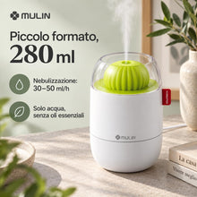 Carica l'immagine nel visualizzatore di Gallery, MULIN Mini umidificatore da 280 ml, per camera da letto/cameretta dei bambini/piante, Autonomia 6 Ore, 28 dB, silenzioso