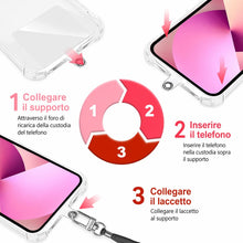 Carica l'immagine nel visualizzatore di Gallery, Captor Cordino Smartphone Universale, Tracolla in Nylon Intrecciato per Cover Telefono, Patch Inseribile tra Custodia e 