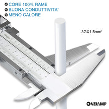 Carica l'immagine nel visualizzatore di Gallery, Velamp Prolunga elettrica da 5mt - Presa polivalente (Schuko + 10/16A) - Spina Grande 16A – Cavo elettrico multipolare 3