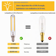 Carica l'immagine nel visualizzatore di Gallery, Genixgreen E14 LED Lampadina Bianco Caldo T20 2W Filabile 2200K Retrò
