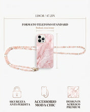 Carica l'immagine nel visualizzatore di Gallery, Custodia per Cellulare con Cordino Tracolla, Catena Regolabile, Marmo Acrilico Rosa 1 Pezzo – Anti-Smarrimento, Mani Lib