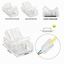Carica l'immagine nel visualizzatore di Gallery, 10 Pezzi Connettori LED COB 2 Pin 10 mm Connettore