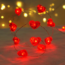 Carica l'immagine nel visualizzatore di Gallery, KATELUO Catena Luminosa a Forma di Cuore, 3 Metri Luci di Stringa di Cuore Lucine LED Decorative a Batteria, LED Stringa