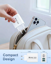 Carica l'immagine nel visualizzatore di Gallery, Caricatore USB C Presa, Multiplo 40W 4-Porto USBC Caricabatterie Rapido Spina Alimentatore per iPhone 17 16 15 14 13 12 
