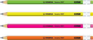 Matita in grafite - STABILO Swano fluo - Pack da 12 - Colori assortiti