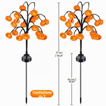Carica l'immagine nel visualizzatore di Gallery, Ninonly Luci Solari Halloween Decorazioni, 2 Pezzi 40 LED Halloween Zucca Luminoso Solare, Impermeabile Zucca Decorative