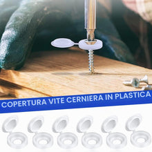 Carica l'immagine nel visualizzatore di Gallery, EIHI 60 Pezzi Tappi Coprivite Incernierato in Plastica, Copri Viti, Tappi A Vite Piega per Numero 6/8 Viti, Ripiegabile 