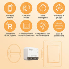 Carica l'immagine nel visualizzatore di Gallery, SONOFF ZBMINIR2 Zigbee Smart Switch 2-Way, Interruttore intelligente, controllo APP, Funziona con Alexa, Google Home, Ri