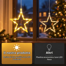 Carica l'immagine nel visualizzatore di Gallery, Stelle decorative natalizie a LED, 3 pezzi, bianco caldo