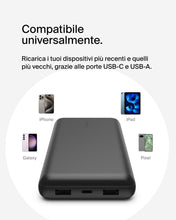 Carica l'immagine nel visualizzatore di Gallery, Belkin BoostCharge Power Bank 20000mAh con Porte USB-C e USB-A - Nero