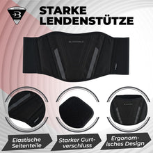 Carica l'immagine nel visualizzatore di Gallery, BLACKWILD Fascia Lombare Supporto Schiena - Cintura Lombare Per Moto | Regolazione della Fascia Schiena per Uomini e Donne, Fascia Lombare Riscaldante