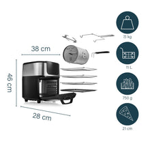 Carica l'immagine nel visualizzatore di Gallery, Princess Friggitrice ad Aria Forno Deluxe – 11 L – 1800 W – Schermo tattile digitale – 10 programmi preimpostati – Girapollo e cestello inclusi – Acciaio inossidabile – 182075