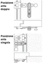 Carica l'immagine nel visualizzatore di Gallery, Kit universale base per spagnoletta a 1 e 2 ante. Si distingue per apertura con rotazione a 180°, è completa di gancio e